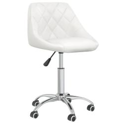 Chaise fauteuil si&egrave;ge pivotante de bureau informatique &eacute;tude similicuir blanc 02_0024085
