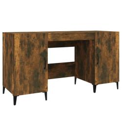 Bureau table poste de travail meuble d'ordinateur informatique &eacute;tude ch&ecirc;ne fum&eacute; 140 x 50 x 75 cm bo