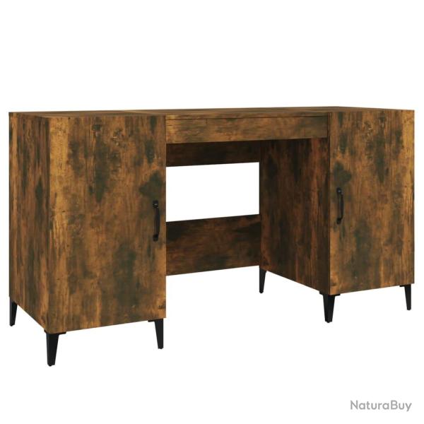 Bureau table poste de travail meuble d'ordinateur informatique �tude ch�ne fum� 140 x 50 x 75 cm bo