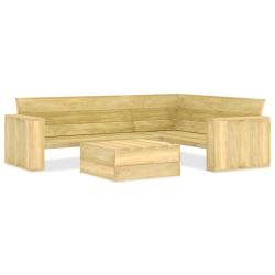 Salon de jardin meuble d'ext&eacute;rieur ensemble de mobilier 2 pi&egrave;ces bois de pin impr&eacute;gn&eacute; 02_0015910