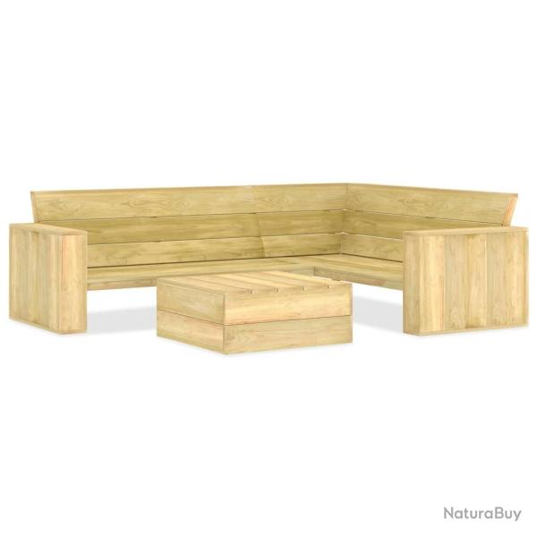 Salon de jardin meuble d'ext�rieur ensemble de mobilier 2 pi�ces bois de pin impr�gn� 02_0015910