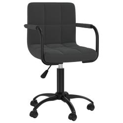 Chaise fauteuil si&egrave;ge pivotante de bureau informatique &eacute;tude velours noir 02_0024166