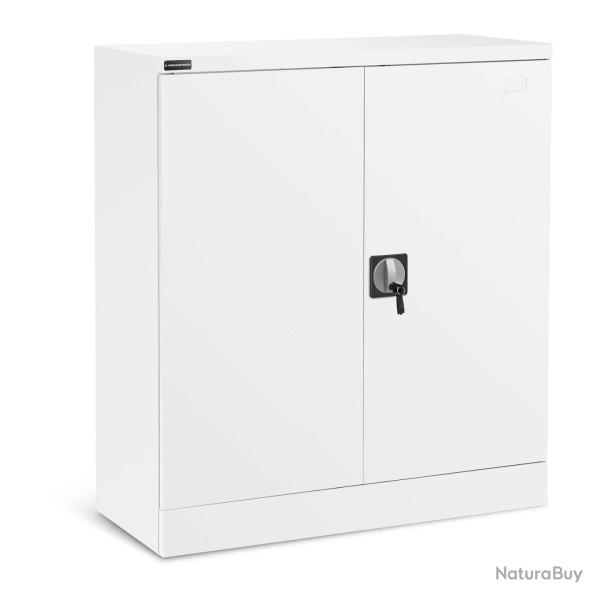 Armoire bureau verrouillable 40 x 91,5 x 102 cm acier blanc 14_0006029