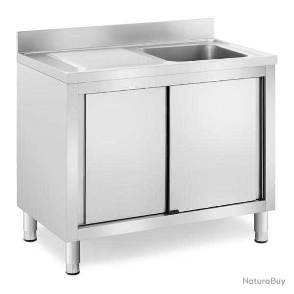 Plonge inox sur meuble 1 bac acier inoxydable 400 x 400 x 240 mm 14_0005023
