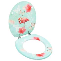 Si&egrave;ge de toilette abattant WC avec couvercle MDF design de flamant 02_0002927