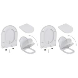 Lot de deux abattant WC avec frein de chute fermeture en douceur plastique blanc 02_0002958