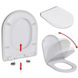 Abattant WC &agrave; fermeture en douceur Lib&eacute;ration rapide carr&eacute; blanc 02_0002892