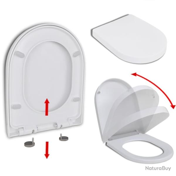 Abattant WC � fermeture en douceur Lib�ration rapide carr� blanc 02_0002892