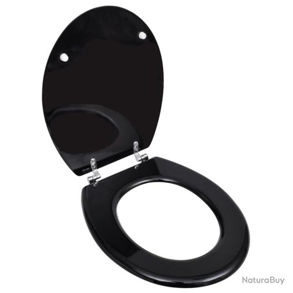 Si�ge de toilette abattant avec couvercle WC si�ge de toilette lunettes WC cuvette standard MDF noi