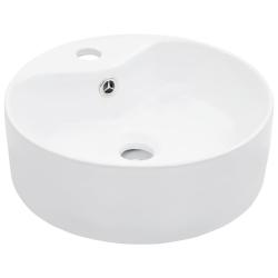 Lavabo salle de bain diam&egrave;tre 36 cm avec trop-plein c&eacute;ramique blanc 02_0002620