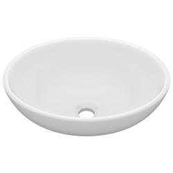 Lavabo vasque ovale de luxe 40 x 33 cm c&eacute;ramique blanc mat 02_0002663