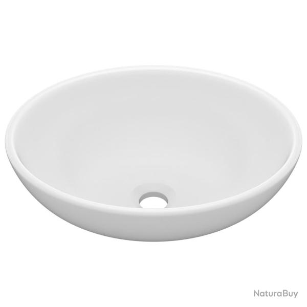 Lavabo vasque ovale de luxe 40 x 33 cm c�ramique blanc mat 02_0002663