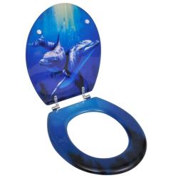 Si&egrave;ge de toilette abattant avec couvercle MDF Dauphins 02_0002883