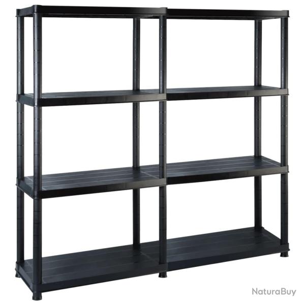 �tag�re de rangement biblioth�que � 4 niveaux 130 cm plastique noir 02_0000645