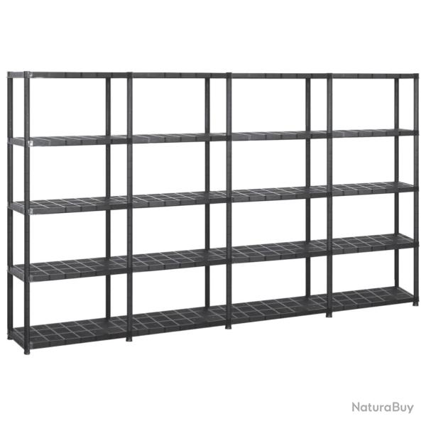 �tag�re de rangement biblioth�que � 5 niveaux 170 cm plastique noir 02_0000651