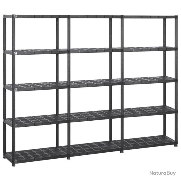 �tag�re de rangement biblioth�que � 5 niveaux 170 cm plastique noir 02_0000650