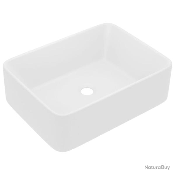 Lavabo salle de bain de luxe rectangle 41 x 30 cm c�ramique blanc mat 02_0002784