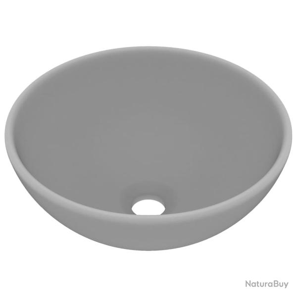 Lavabo vasque rond de luxe de salle bain diam�tre 32,5 cm c�ramique gris clair mat 02_0002713