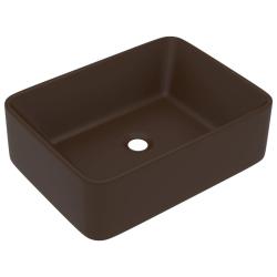Lavabo de luxe 41 x 30 x 12 cm c&eacute;ramique marron fonc&eacute; mat 02_0002792
