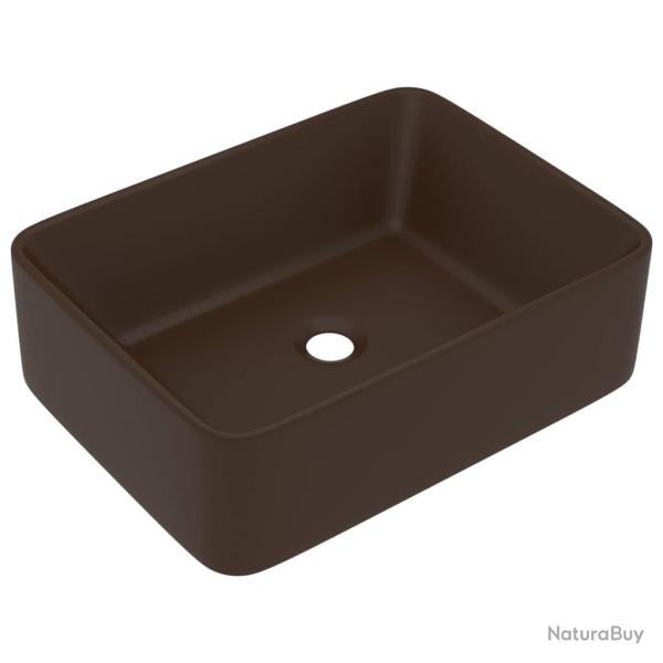 Lavabo de luxe 41 x 30 x 12 cm c�ramique marron fonc� mat 02_0002792