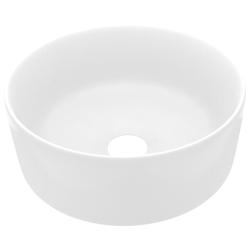 Lavabo rond diam&egrave;tre 40 cm de luxe 40x15 cm c&eacute;ramique blanc mat 02_0002751