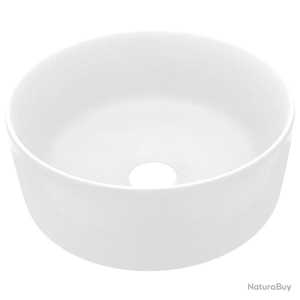 Lavabo rond diam�tre 40 cm de luxe 40x15 cm c�ramique blanc mat 02_0002751