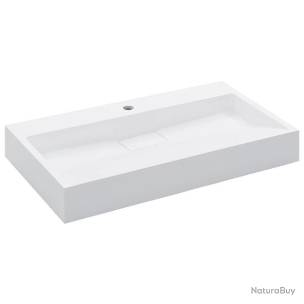Lavabo salle de bain 80 cm fonte min�rale/marbre blanc 02_0002634