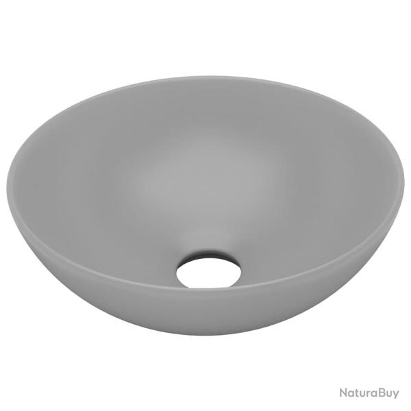 Lavabo vasque salle de bain rond diam�tre 28 cm c�ramique gris clair 02_0002724