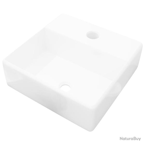 Lavabo carr� � trou robinet c�ramique blanc toilette lave-mains vasque 38 x 30 cm c�ramique blanc 0