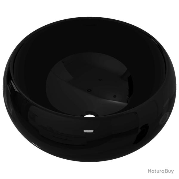 Lavabo salle de bain rond 40 x 15 cm c�ramique noir 02_0002539