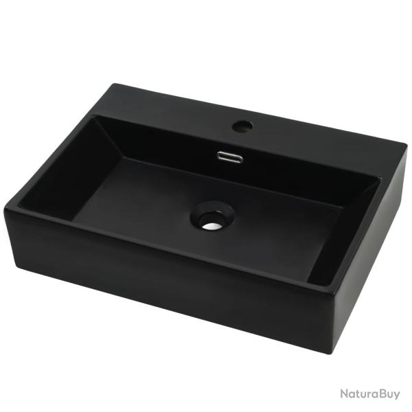 Vasque avec trou de robinet en c�ramique 76 x 42,5 cm noir 02_0002547
