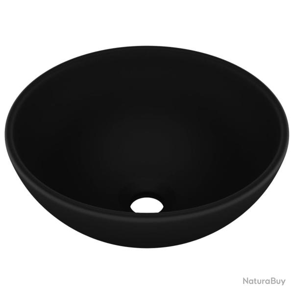 Lavabo rond de salle de bain 32,5 x 14 cm c�ramique noir mat 02_0002717