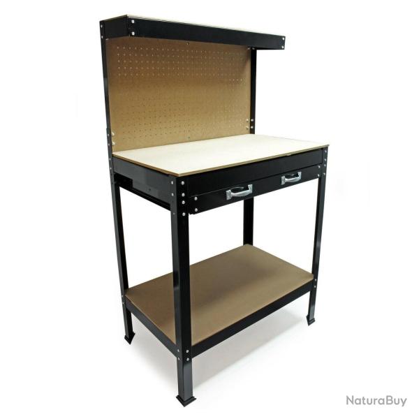 Etabli d'atelier 160 cm plan de travail paroi perfor�e �tag�re tiroir 16_0002925