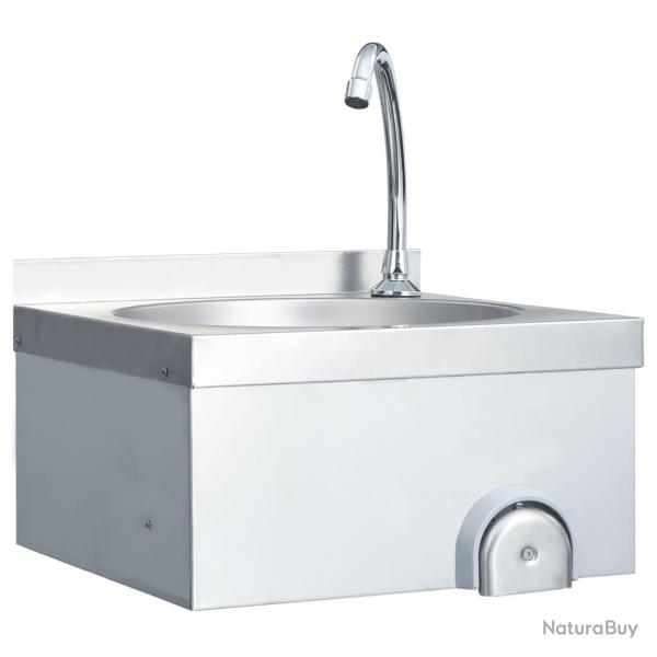 Lavabo de lavage des mains avec robinet et distributeur de savon lave-mains vasque � poser cuisine