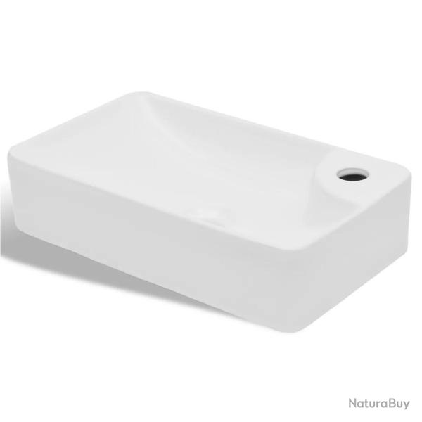 Lavabo � trou pour robinet pour salle de bain lavabo 44 x 25 cm c�ramique blanc 02_0002509