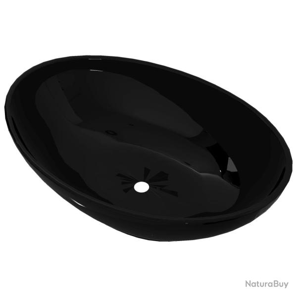 Lavabo vasque salle de bain ovale 40 x 33 cm c�ramique noir 02_0002481