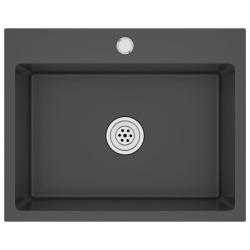 &Eacute;vier de cuisine fait main 55 x 44 cm acier inoxydable noir 02_0002462