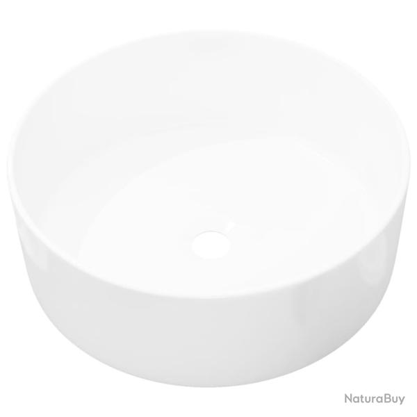 Lavabo ronde 40 x 15 cm vasque � poser salle de bain c�ramique blanc 02_0002529