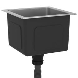 Evier de cuisine fait &agrave; la main maison int&eacute;rieur lavabo argent&eacute; 30 x 30 cm acier inoxydable 02_0002