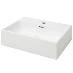 Vasque salle de bain avec trou de robinet 51,5 cm c&eacute;ramique blanc 02_0002533