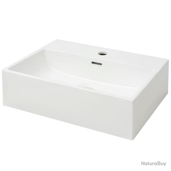 Vasque salle de bain avec trou de robinet 51,5 cm c�ramique blanc 02_0002533
