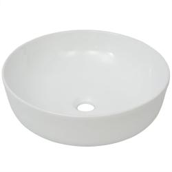 Lavabo salle de bain diam&egrave;tre 41,5 rond c&eacute;ramique blanc 02_0002524