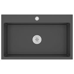 &Eacute;vier de cuisine fait main 70 x 44 cm acier inoxydable noir 02_0002466
