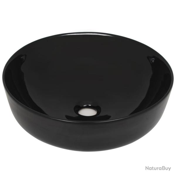Lavabo rond diam�tre 41,5 cm vasque salle de bain toilette c�ramique noir 02_0002536