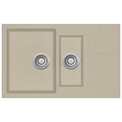 &Eacute;vier de cuisine granit double lavabo beige 02_0002343