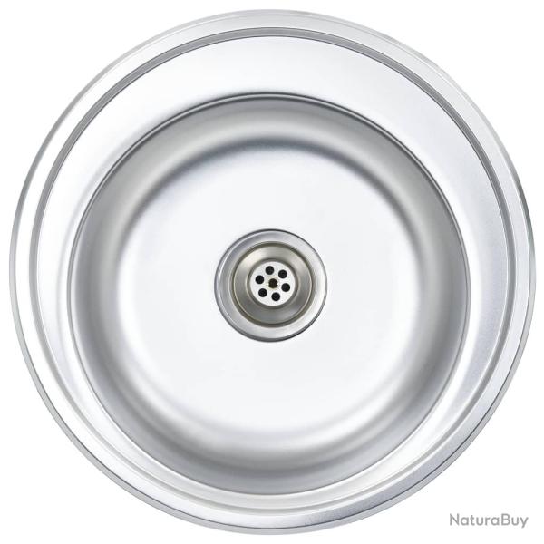 �vier de cuisine avec cr�pine et pi�ge 48 cm acier inoxydable 02_0002356