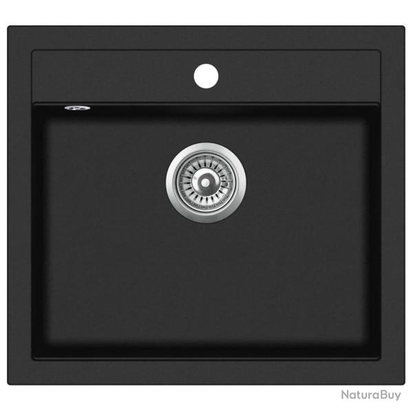 �vier de cuisine en granit bac unique 56,5 x 51 cm noir 02_0002323