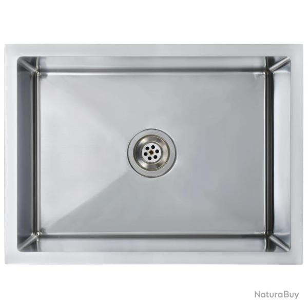 �vier de cuisine fait � la main avec cr�pine 59 x 44 cm acier inoxydable 02_0002363