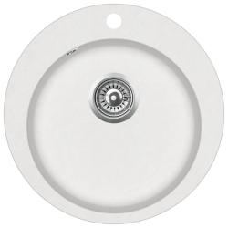 &Eacute;vier de cuisine granit diam&egrave;tre 50,5 cm rond blanc 02_0002350
