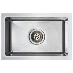 &Eacute;vier de cuisine fait &agrave; la main avec cr&eacute;pine 44 x 29 cm acier inoxydable 02_0002361